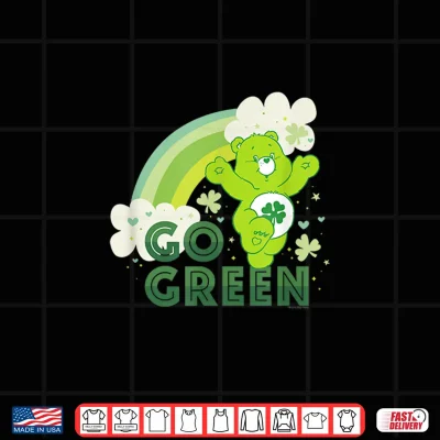 Design Care Bears St. Patricks Day Good Luck Bear Rainbow Go Green Shirt