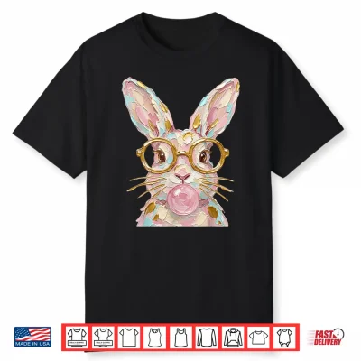 Cute Easter Bunny Rabbit Bubblegum Brushstroke Boy Girl Kid Shirt
