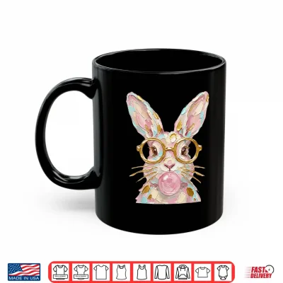 Mug Cute Easter Bunny Rabbit Bubblegum Brushstroke Boy Girl Kid Shirt