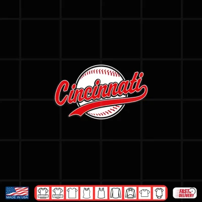 Design Cincinnati Tee Vintage Baseball Throwback Retro Design Shirt