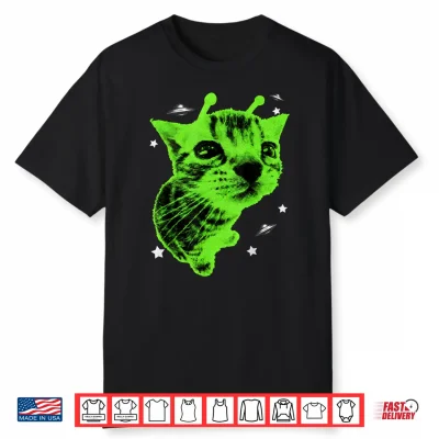 Glerp Glorp Funny Alien Cat Meme Gnarp Cat Silly Y2K Gift Shirt