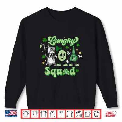 Sweatshirt Groovy Lung Therapist Squad Respiratory Therapy St Patricks Shirt