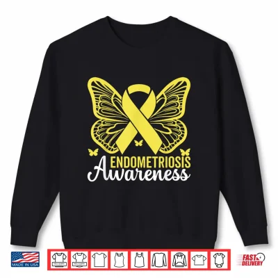Sweatshirt In March We Wear Yellow Endometriosis Awareness Month Shirt