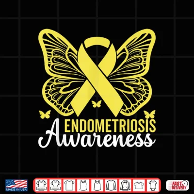 Design In March We Wear Yellow Endometriosis Awareness Month Shirt