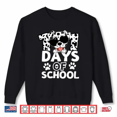 Sweatshirt 101 Days Of School Funny Dog Sunglasses 100th Day Of School Shirt