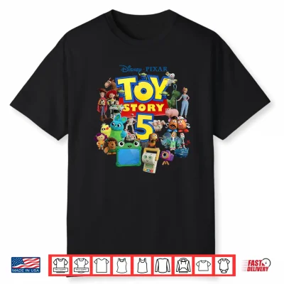 Disney And Pixar’S Toy Story 5 Logo & Character Collection Shirt