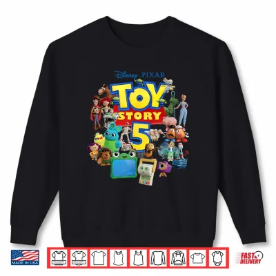 Sweatshirt Disney and Pixars Toy Story 5 Logo Character Collection Shirt
