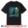 Kaiju Christmas Van Gogh Starry Night Japanese Monster Shirt