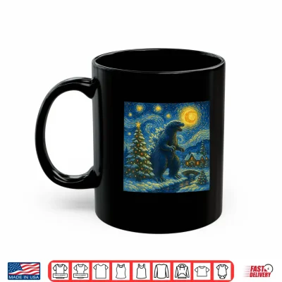 Kaiju Christmas Van Gogh Starry Night Japanese Monster Shirt 3 Mug Kaiju Christmas Van Gogh Starry Night Japanese Monster Shirt