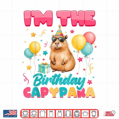 Design Im The Birthday Capybara Group Family Matching Party Shirt
