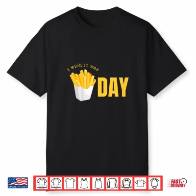 Kids French Fries Lover I Wish It Was Friday Kid Food Pun Fry Day Shirt