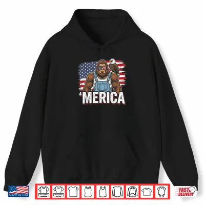 Hoodie America Bigfoot Patriotic USA Eagle Sasquatch Shirt