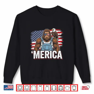 Sweatshirt America Bigfoot Patriotic USA Eagle Sasquatch Shirt