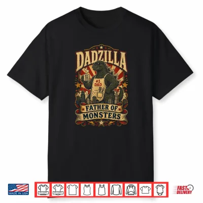 Dad Zilla Japanese Monster Funny Fathers Day Kaiju Daddy Shirt
