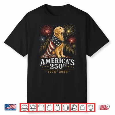 Golden Retriever America’S 250Th Anniversary 1776 2026 Shirt