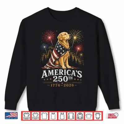 Sweatshirt Golden Retriever Americas 250th Anniversary 1776 2026 Shirt