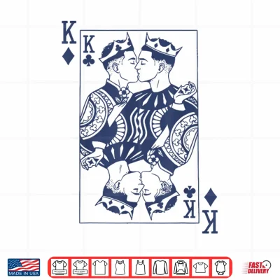 Design King of Hearts Gay Couple Playing Cards LGBTQ Pride Month Shirt