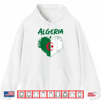 Algerian Flag Heritage Outfit Idea For Kids Algeria Themed Shirt 1 Hoodie Algerian Flag Heritage Outfit Idea for Kids Algeria Themed Shirt