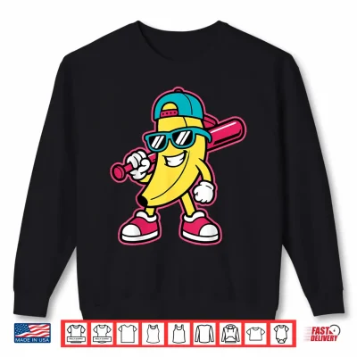 Sweatshirt Banana Funny Cartoon Kids Youth Boys Girls Shirt