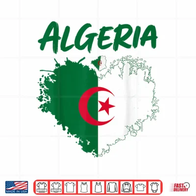 Algerian Flag Heritage Outfit Idea For Kids Algeria Themed Shirt 4 Design Algerian Flag Heritage Outfit Idea for Kids Algeria Themed Shirt