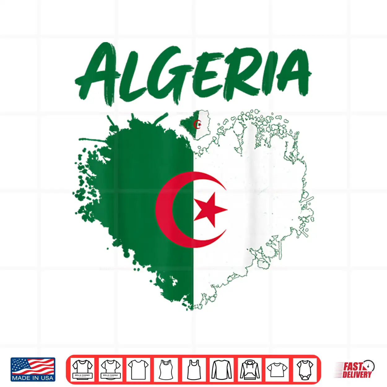 Algerian Flag Heritage Outfit Idea For Kids Algeria Themed Shirt Algerian Flag Heritage Outfit Idea For Kids Algeria Themed Shirt