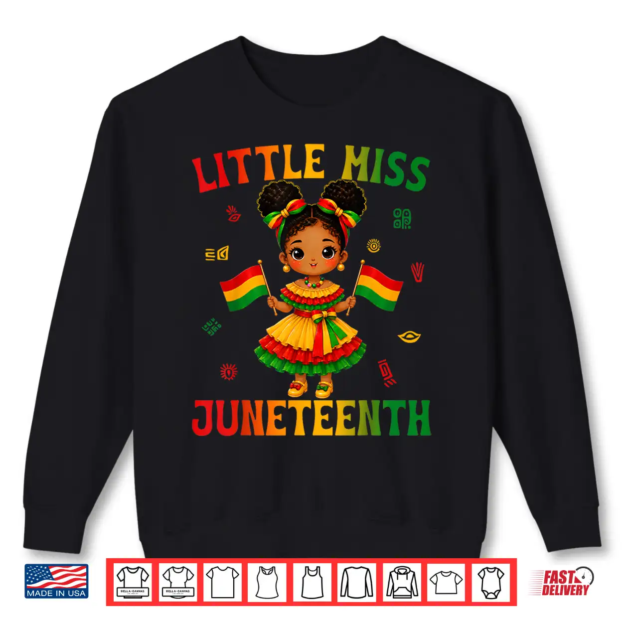Cute Little Miss Juneteenth Black African Girl Kids Toddlers Shirt Cute Little Miss Juneteenth Black African Girl Kids Toddlers Shirt