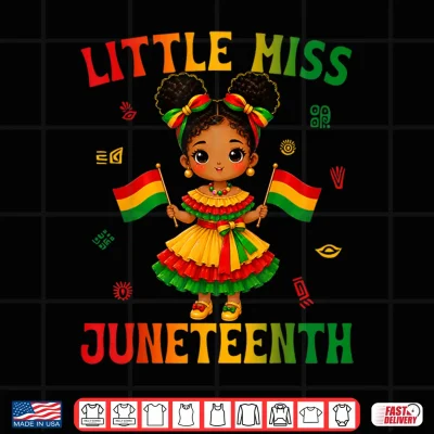 Cute Little Miss Juneteenth Black African Girl Kids Toddlers Shirt 4 Design Cute Little Miss Juneteenth Black African Girl Kids Toddlers Shirt