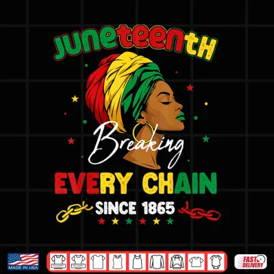 Design Juneteenth Breaking Every Chain Since 1865 Melanin Women Shirt