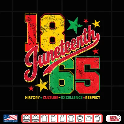 Design Juneteenth 1865 Freedom History Culture Execellence Respect Shirt