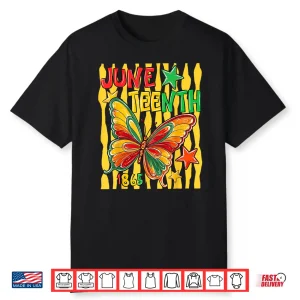 Striped Juneteenth Butterfly African American 1865 Shirt