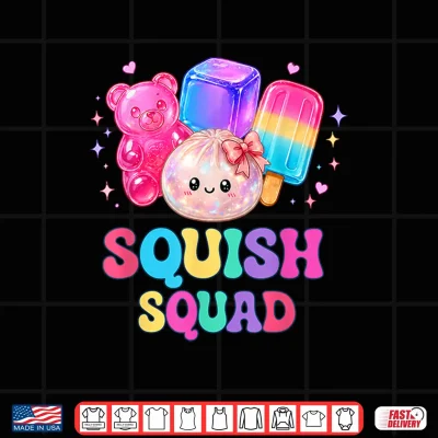 Design Squish Squad Kawaii Dumpling Rainbow Candy Aesthetic Bow Shirt