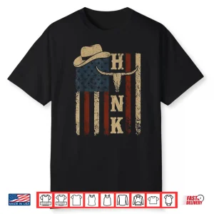 Vintage Hank Cowboy Usa Flag Gift For Men Women Kid Shirt