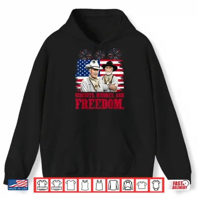 Hoodie Western Cowboy Biscuits Freedom Fourth of July Shirt