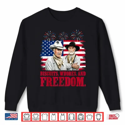 Sweatshirt Western Cowboy Biscuits Freedom Fourth of July Shirt