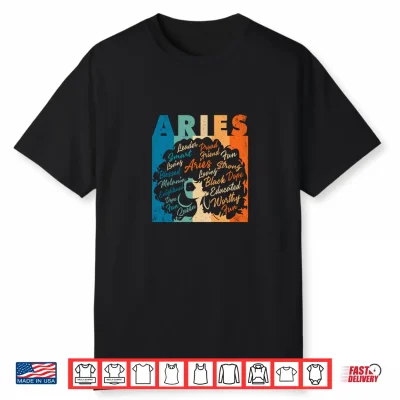African American Women Zodiac Birthday Aries Girl Shirt