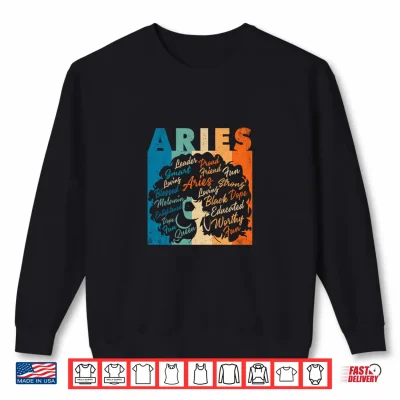 African American Women Zodiac Birthday Aries Girl Shirt 2 Sweatshirt African American Women Zodiac Birthday Aries Girl Shirt