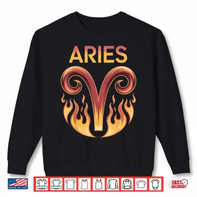 Sweatshirt Aries Astrological Zodiac Constellation Ram Symbol Shirt