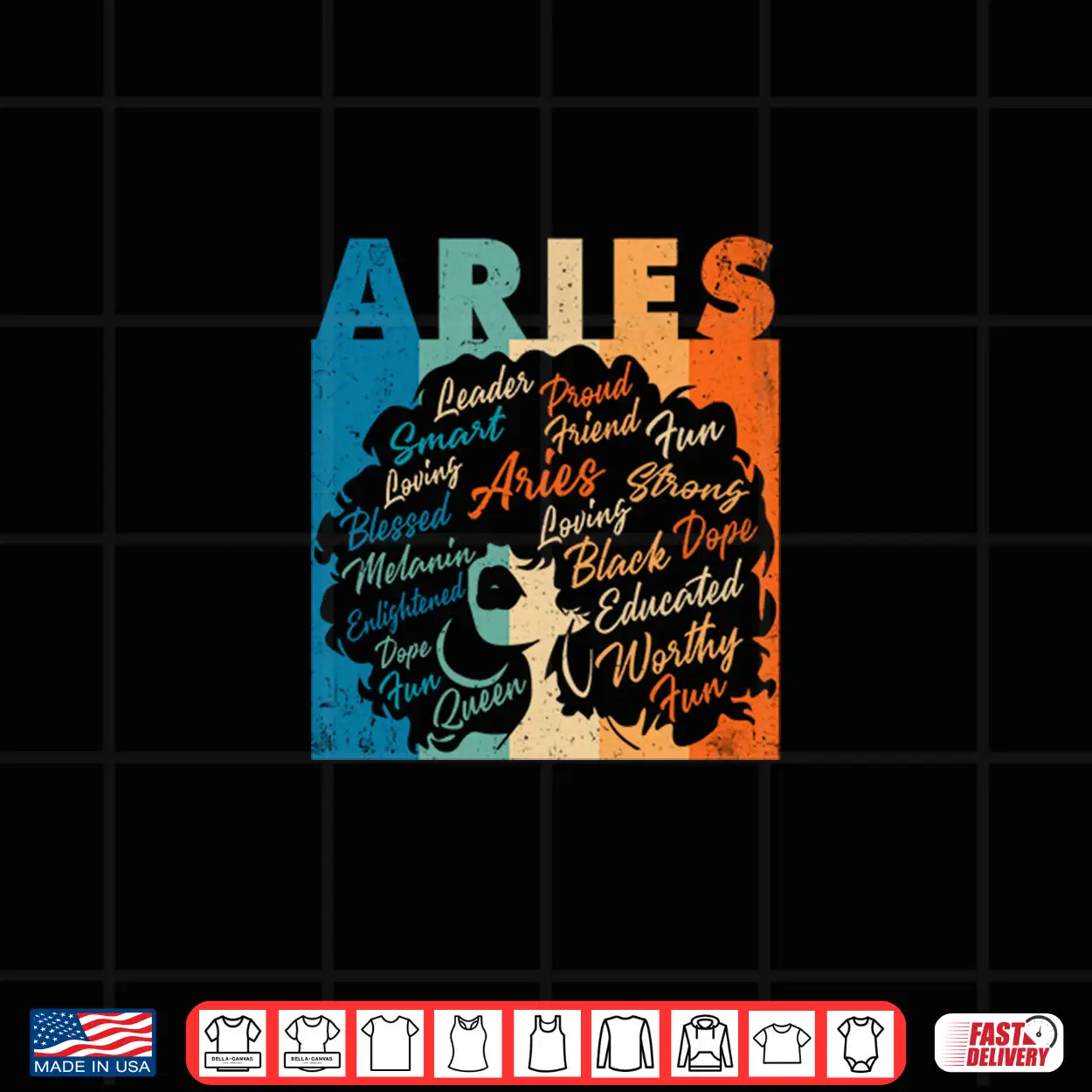 African American Women Zodiac Birthday Aries Girl Shirt African American Women Zodiac Birthday Aries Girl Shirt