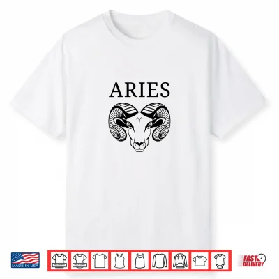 Aries Astrology Large Ram Zodiac Sign With Aires Name Shirt