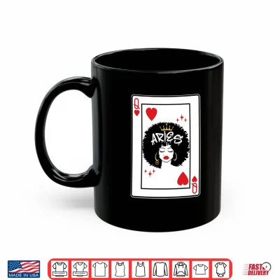 Aries Astrology Black Queen Hearts Blackjack Cards Poker Shirt 3 Mug Aries Astrology Black Queen Hearts Blackjack Cards Poker Shirt