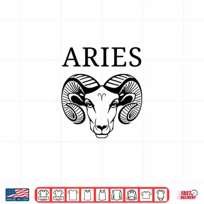 Design Aries Astrology Large Ram Zodiac Sign With Aires Name Shirt
