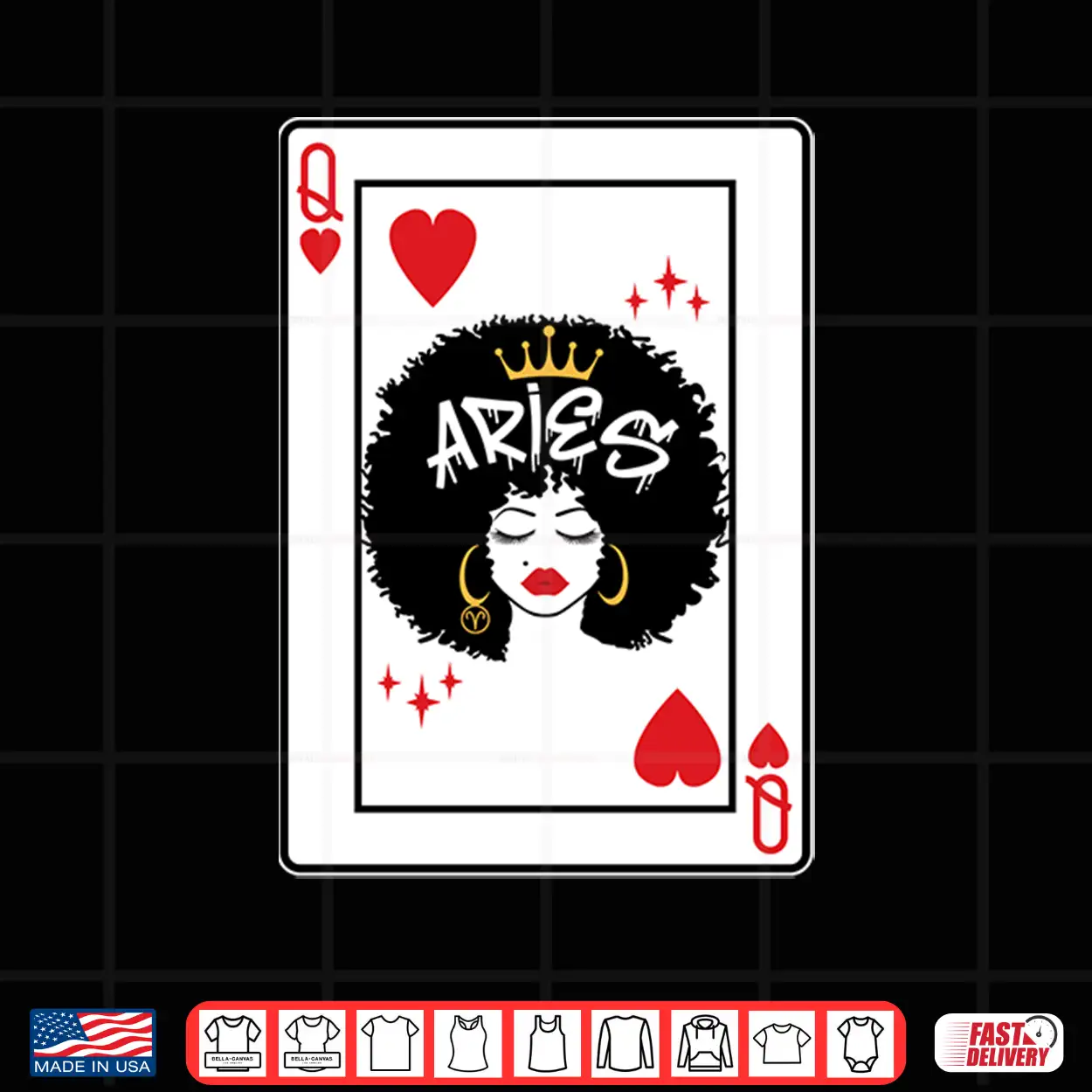 Aries Astrology Black Queen Hearts Blackjack Cards Poker Shirt Aries Astrology Black Queen Hearts Blackjack Cards Poker Shirt