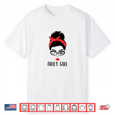 Aries Girl Astrology Wink Eye Woman Face Zodiac Gift Shirt