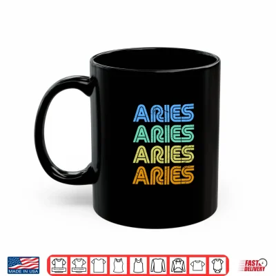 Mug Aries Vintage Retro Zodiac Sign Aries Birthday Design Shirt