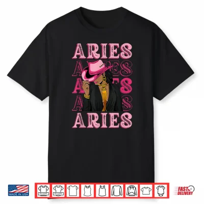 Aries Western Black Cowgirl African American Zodiac Shirt