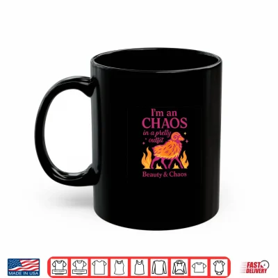 Mug Aries Zodiac Chaos in a Pretty Outfit Graphic Design Shirt