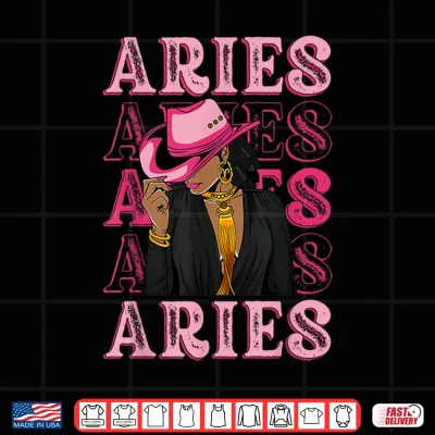 Design Aries Western Black Cowgirl African American Zodiac Shirt