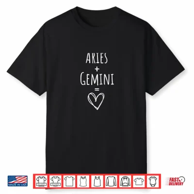 Aries And Gemini Couple Matching Zodiac Sign Shirt