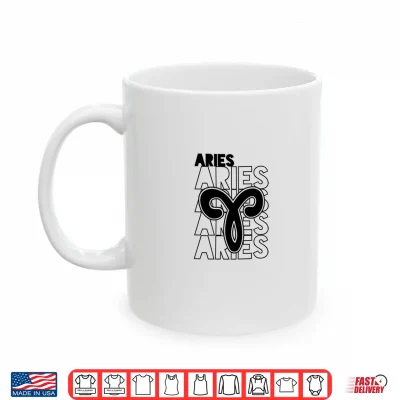 Mug Aries Zodiac Typography Retro Vintage Astrology Shirt