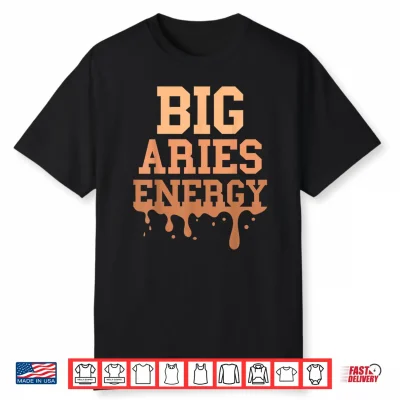 Big Aries Energy Men Women Zodiac Sign Season Drip Birthday Shirt